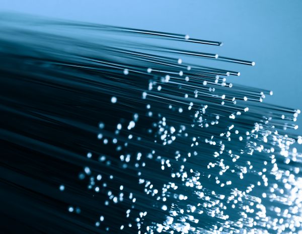 Fiber optics close-up (blue)